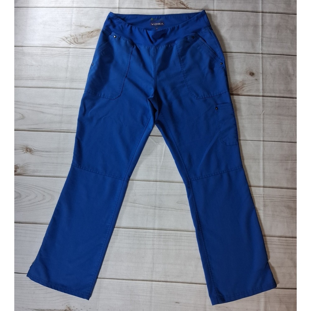 Healing Hands Purple Label Yoga Womens Scrub Pants Size Medium M Royal Blue 9133